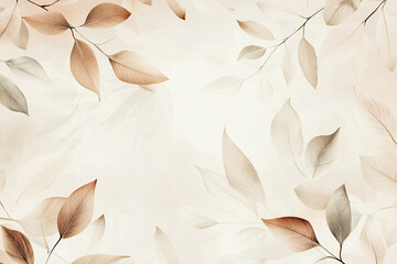 Delicate beige and brown leaves on a soft background a nature inspired design