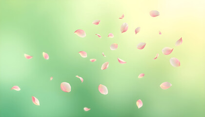 Obraz premium 떠다니는꽃잎_녹색그라데이션
