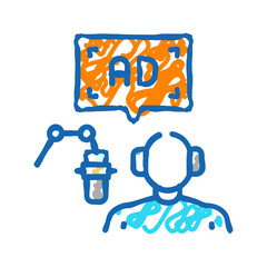podcast advertising icon doodle illustration