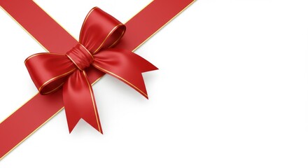 Red Ribbon with Golden Edges Presents an Elegant Holiday Presentation
