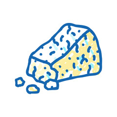 blue cheese food slice icon doodle illustration