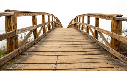 Classic Wooden Footbridge – Isolated PNG Format