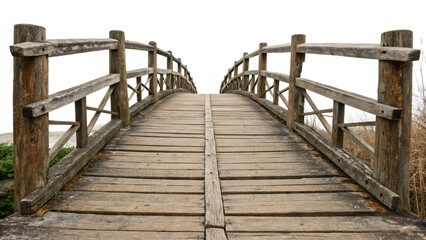 Obraz premium Old Wooden Bridge PNG – Transparent Overlay