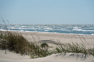Sunny spring day by Baltic sea, Liepaja surroundings, Latvia.