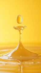 Yellow liquid drop background