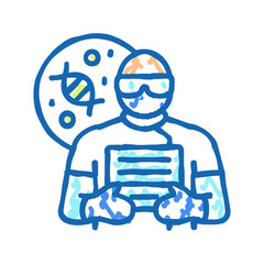 biomedical engineer worker icon doodle illustration