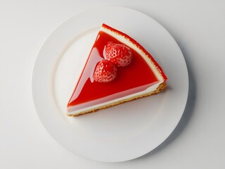 Strawberry Cheesecake Slice: Gourmet Dessert with Fresh Berries and Vanilla Cream