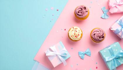 a joyful celebration setup with various elements that suggest a special occasion