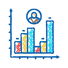 track your progress business icon doodle illustration