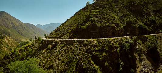 Panorama of Karakoram Highway in Pakistan