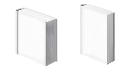 Professional Set of White Book Cover Mockups Front and Side View