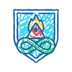 Obraz premium recovery crisis management icon doodle illustration