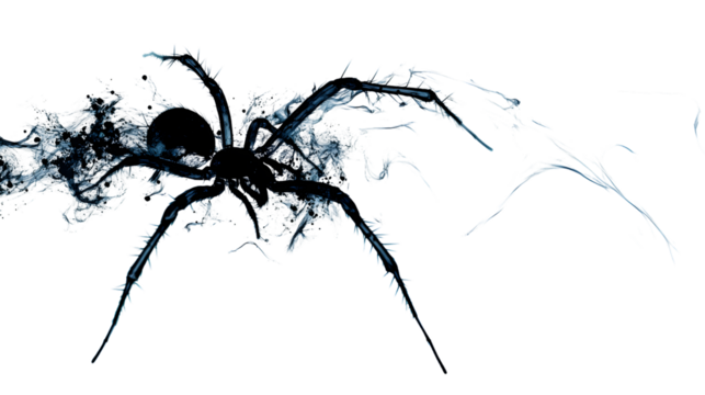 Spooky Spider Isolated on White Background for Halloween Designs