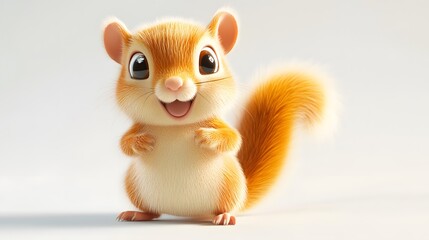 Adorable digital illustration of a cheerful squirrel.