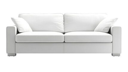 Fototapeta premium Elegant White Sofa Isolated on White Background for Interior Design Concepts