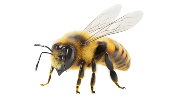 Adorable 3D Cartoon Bee Character on White Background
