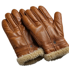 A pair of elegant leather gloves, perfect for the cold season, with a focus on warmth and style