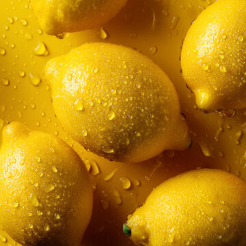 The background is full of fresh lemons