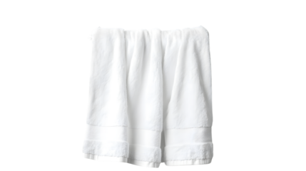 Elegant White Towel Hanging on Round Holder Isolated - Bathroom Decor Concept