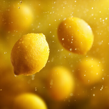 The background is full of fresh lemons
