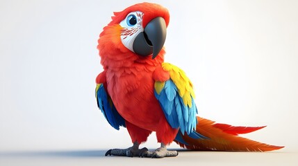 Naklejka premium Playful digital illustration of a scarlet macaw.