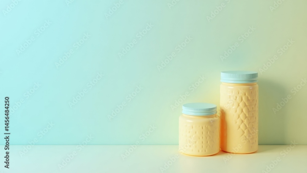 Aufkleber vanishing gradient problem. vanishing point. isolated background, copyspace.. two identical jars on 