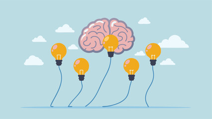 Brainpower sparks bright ideas illuminating pathways to innovative solutions Lightbulb concept art