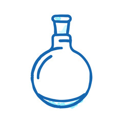 round bottomed flask chemical glassware lab icon doodle illustration