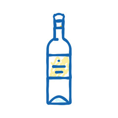 wine glass bottle icon doodle illustration