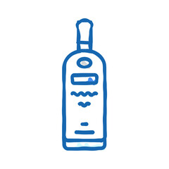 vodka glass bottle icon doodle illustration