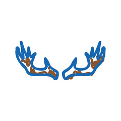 deer horn animal icon doodle illustration