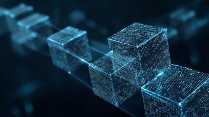 An abstract 3D representation of futuristic cyberspace and data processing technology is rendered in a distinctive generative AI style