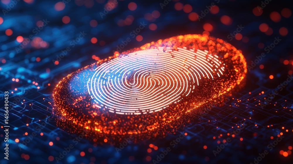 Aufkleber abstract fingerprint digital identity authentication