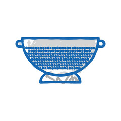 stainless steel colander kitchen cookware icon doodle illustration
