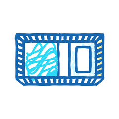 children bed top view icon doodle illustration