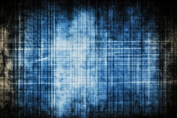 Aged, textured fabric backdrop with vertical lines and faded blue tones  A dark, distressed border surrounds a central area of light blue