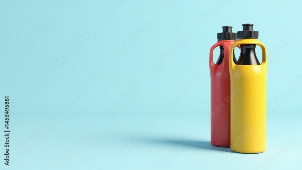 Poster water bottle carrier. simple carry solution.. isolated background, copyspace.. humble water bottle c