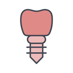 Dental Implant Vector Icon