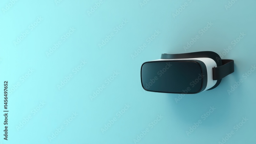 Poster webxr. virtual reality device. isolated background, copyspace.. lone virtual reality device stands p