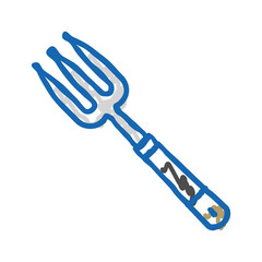 fork garden tool icon doodle illustration