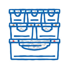 bin organizer home interior icon doodle illustration