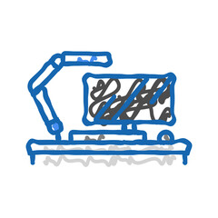 monitor lamp office home icon doodle illustration