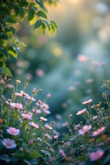 Fototapeta premium Dreamy Floral Meadow with Soft Light