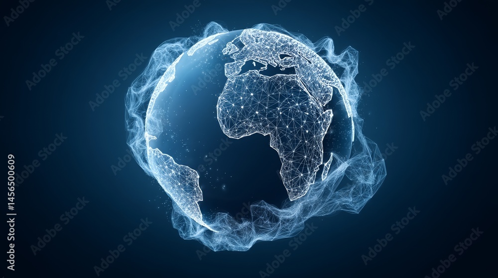 Aufkleber blockchain technology is depicted in a futuristic heads-up display background that features a world 