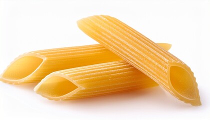 three penne isolated on white background