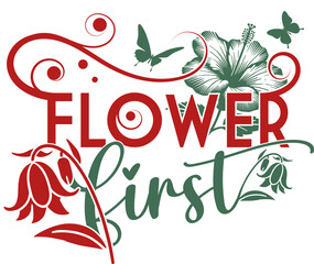 Elegant Floral Typography with Butterflies