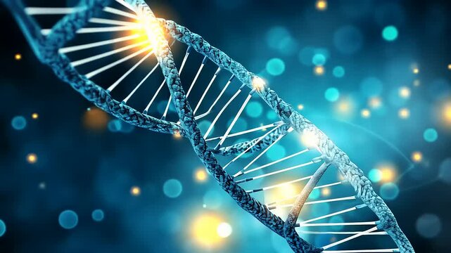 dna strand on a blue background