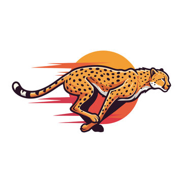 logo of a running cheetah vector