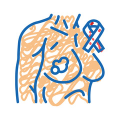 breast cancer icon doodle illustration