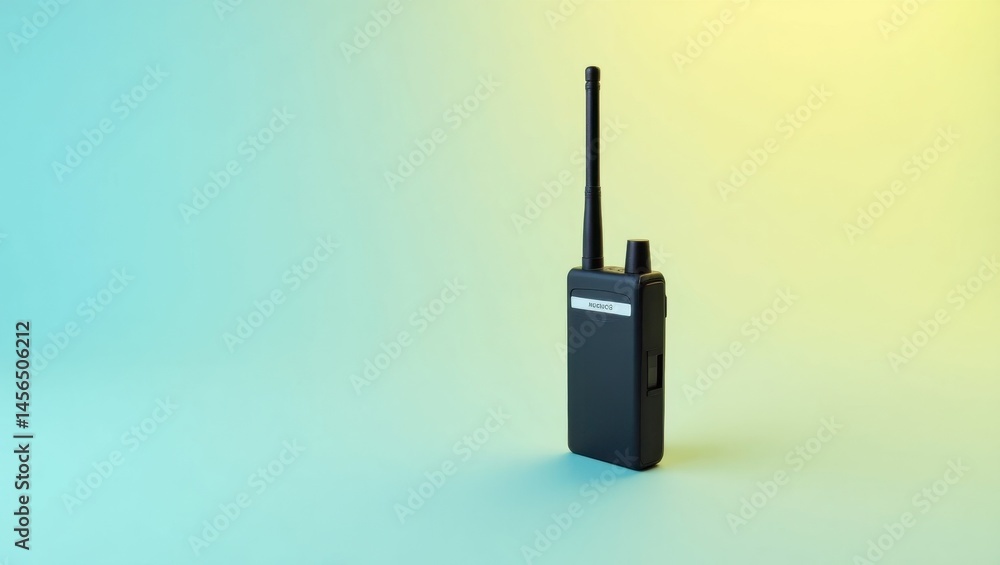 Poster wireless lavalier microphone. radio broadcast symbol. isolated background, copyspace.. wireless lava